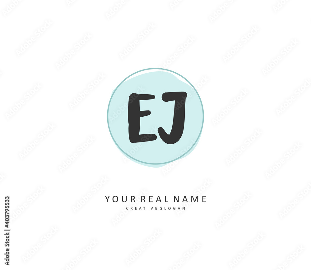 EJ Initial letter handwriting and signature logo. A concept handwriting initial logo with template element. EJ Initial letter handwriting and signature logo. A concept handwriting initial logo with template element.
