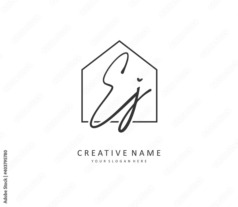 EJ Initial letter handwriting and signature logo. A concept handwriting initial logo with template element. EJ Initial letter handwriting and signature logo. A concept handwriting initial logo with template element.