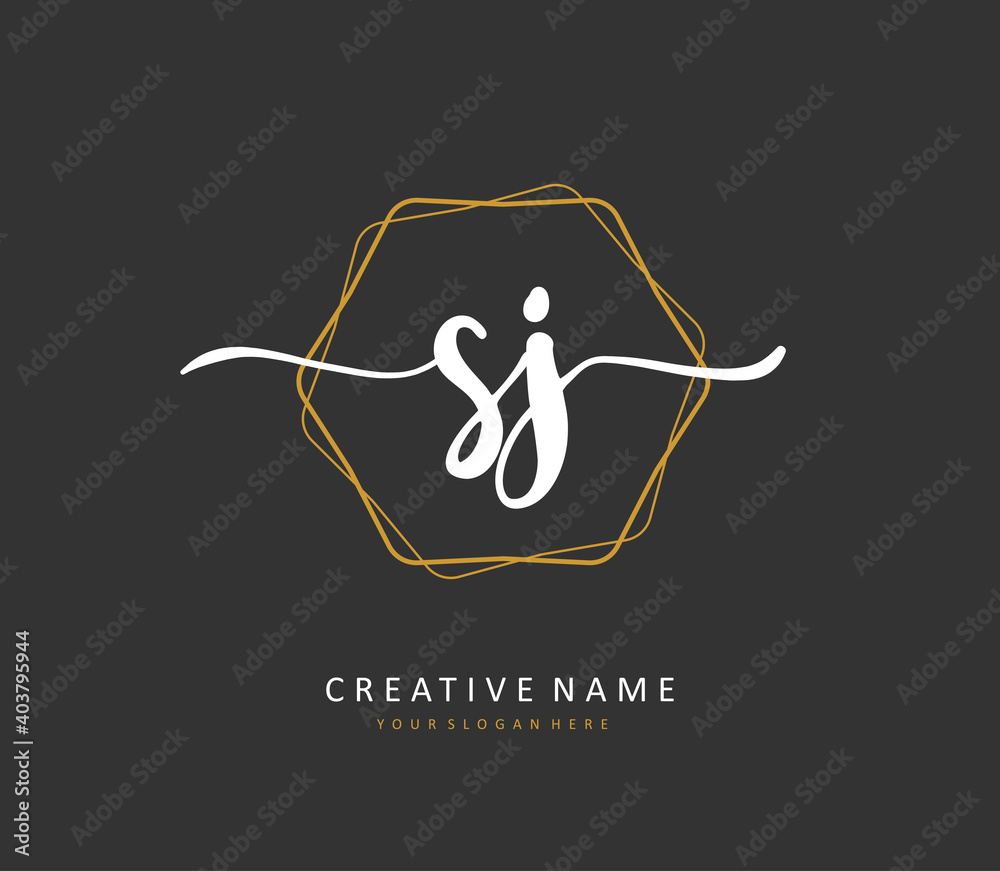 SJ Initial letter handwriting and signature logo. A concept handwriting initial logo with template element. SJ Initial letter handwriting and signature logo. A concept handwriting initial logo with template element.