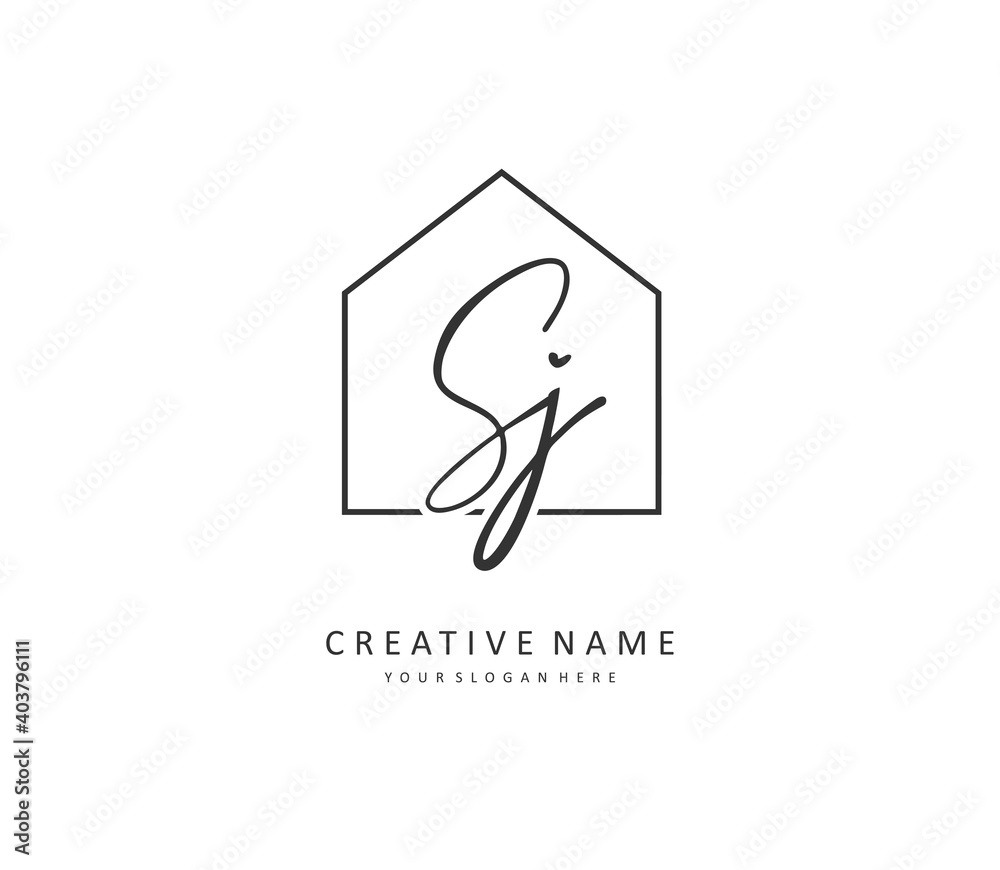 SJ Initial letter handwriting and signature logo. A concept handwriting initial logo with template element. SJ Initial letter handwriting and signature logo. A concept handwriting initial logo with template element.