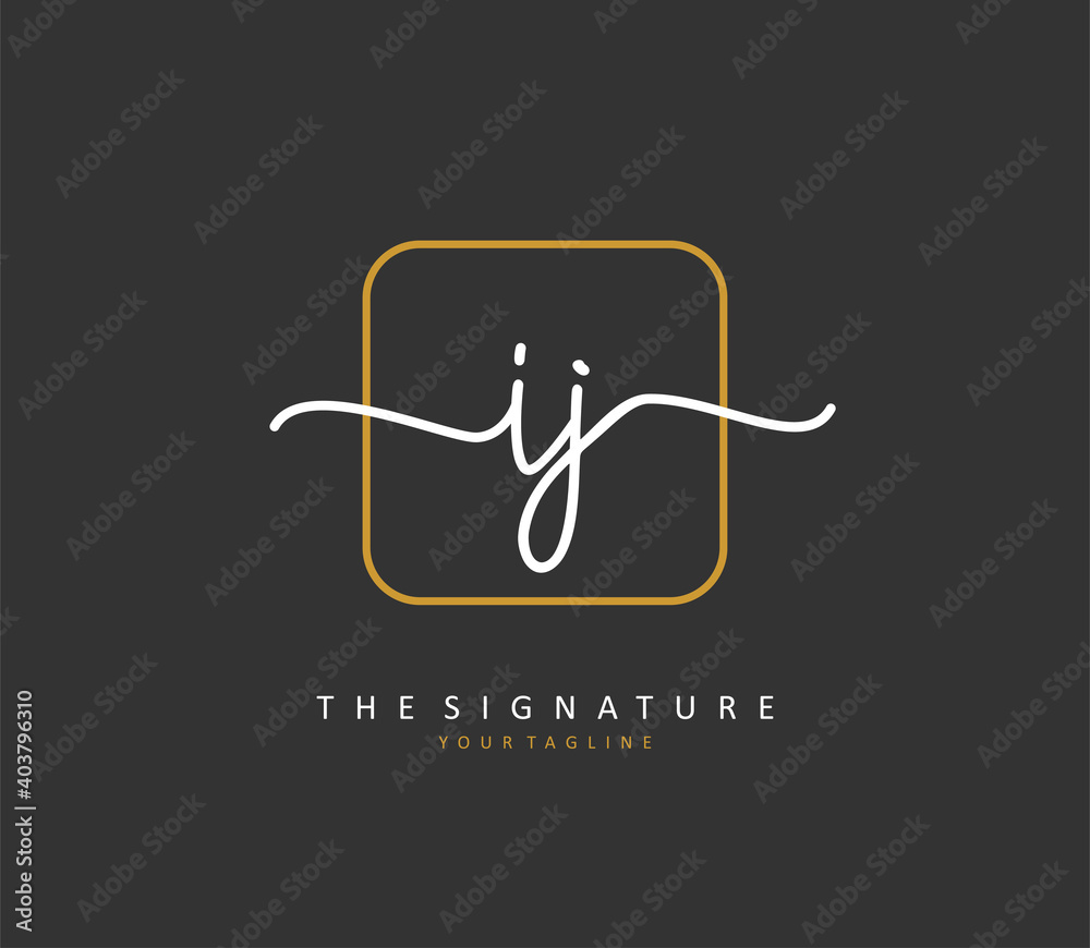 IJ Initial letter handwriting and signature logo. A concept handwriting initial logo with template element. IJ Initial letter handwriting and signature logo. A concept handwriting initial logo with template element.