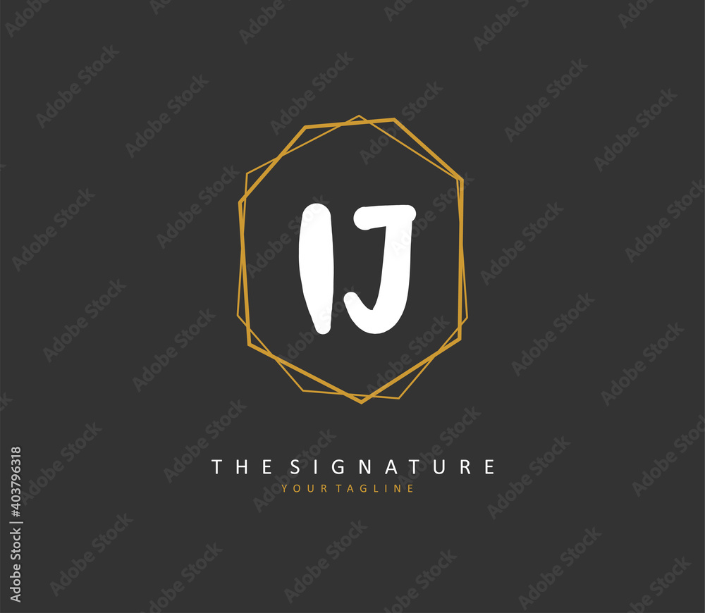 IJ Initial letter handwriting and signature logo. A concept handwriting initial logo with template element. IJ Initial letter handwriting and signature logo. A concept handwriting initial logo with template element.