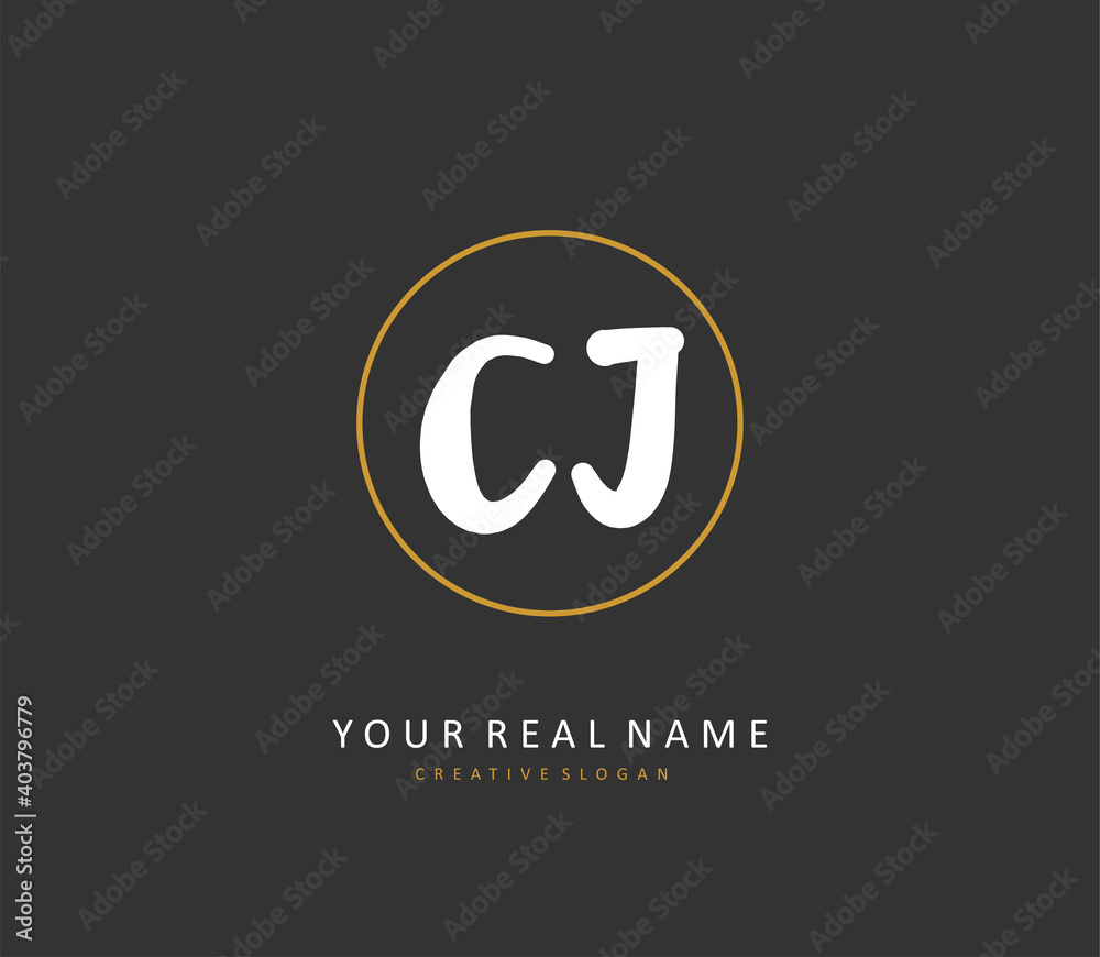 CJ Initial letter handwriting and signature logo. A concept handwriting initial logo with template element. CJ Initial letter handwriting and signature logo. A concept handwriting initial logo with template element.