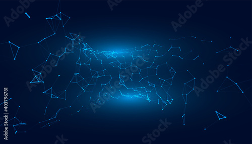 technology background with low poly network mesh connection