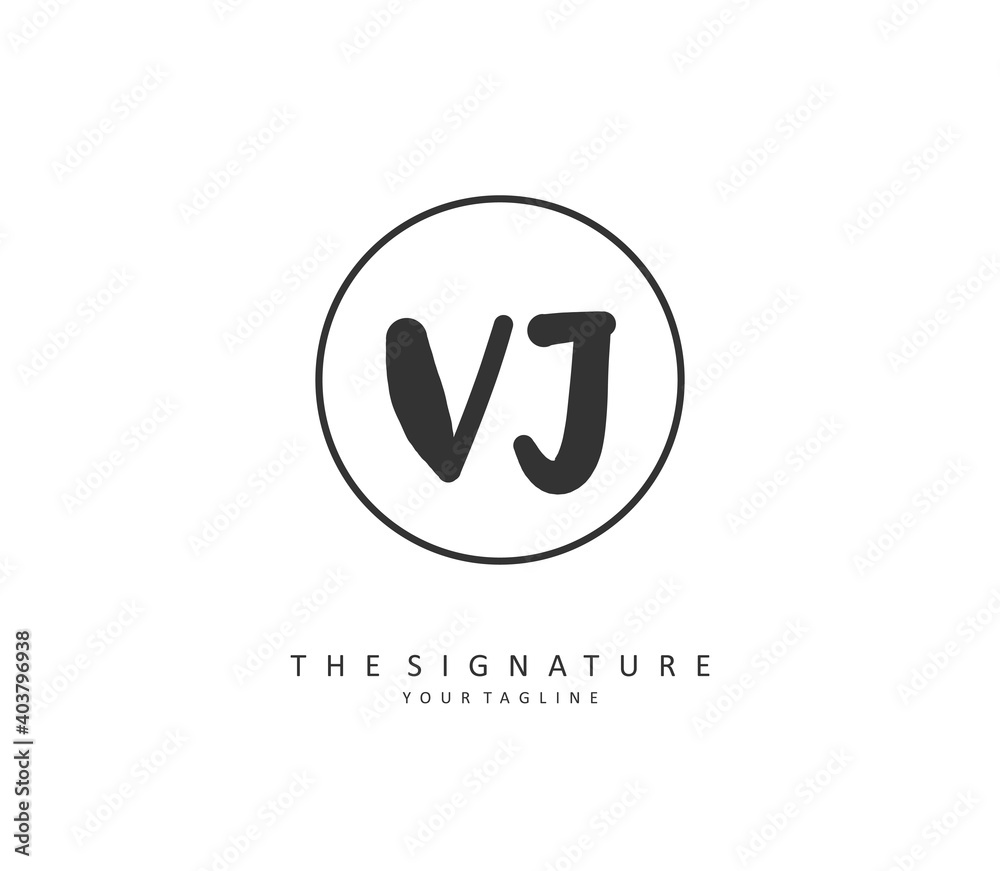 VJ Initial letter handwriting and signature logo. A concept handwriting initial logo with template element. VJ Initial letter handwriting and signature logo. A concept handwriting initial logo with template element.