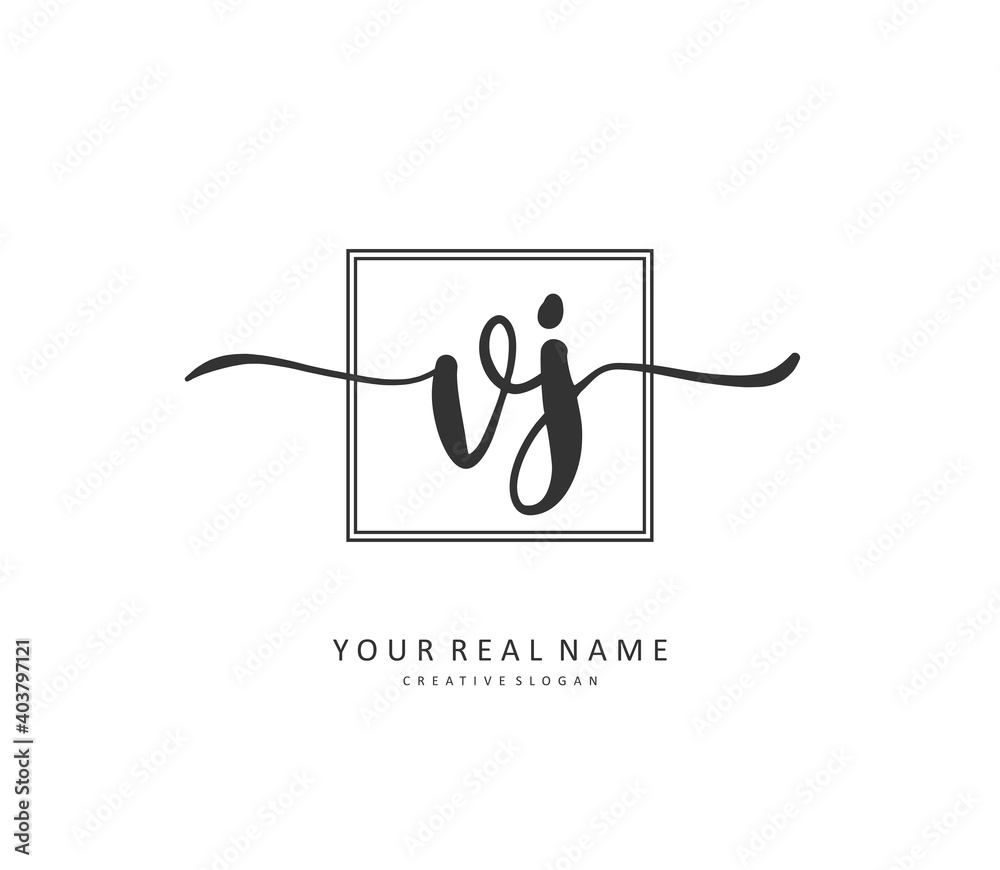 VJ Initial letter handwriting and signature logo. A concept handwriting initial logo with template element. VJ Initial letter handwriting and signature logo. A concept handwriting initial logo with template element.