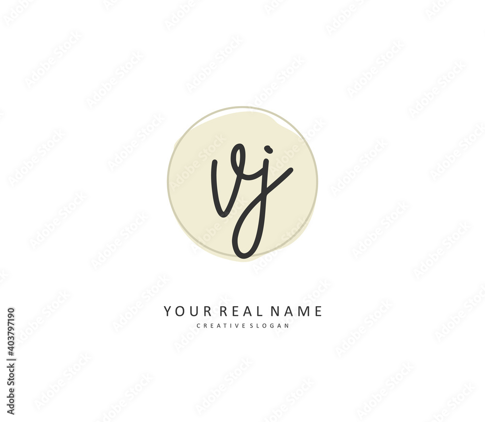 VJ Initial letter handwriting and signature logo. A concept handwriting initial logo with template element. VJ Initial letter handwriting and signature logo. A concept handwriting initial logo with template element.