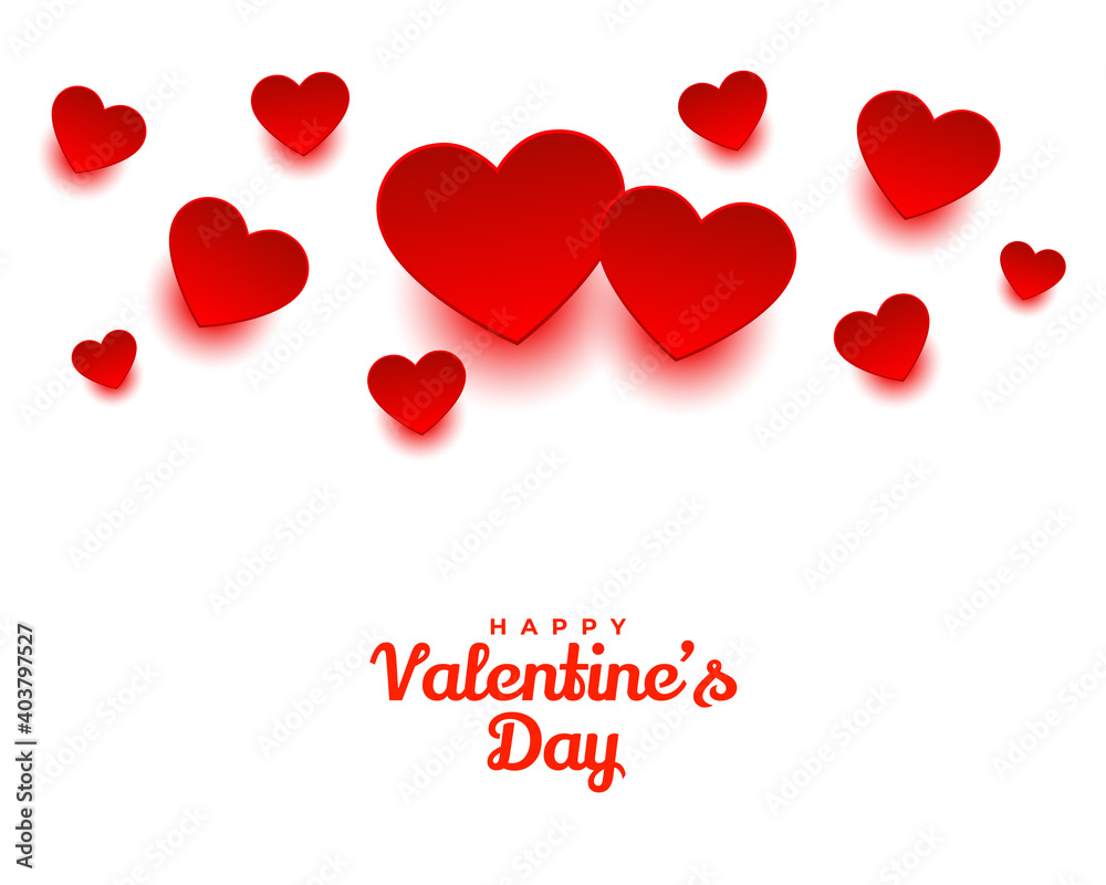 beautiful red hearts valentines day background design