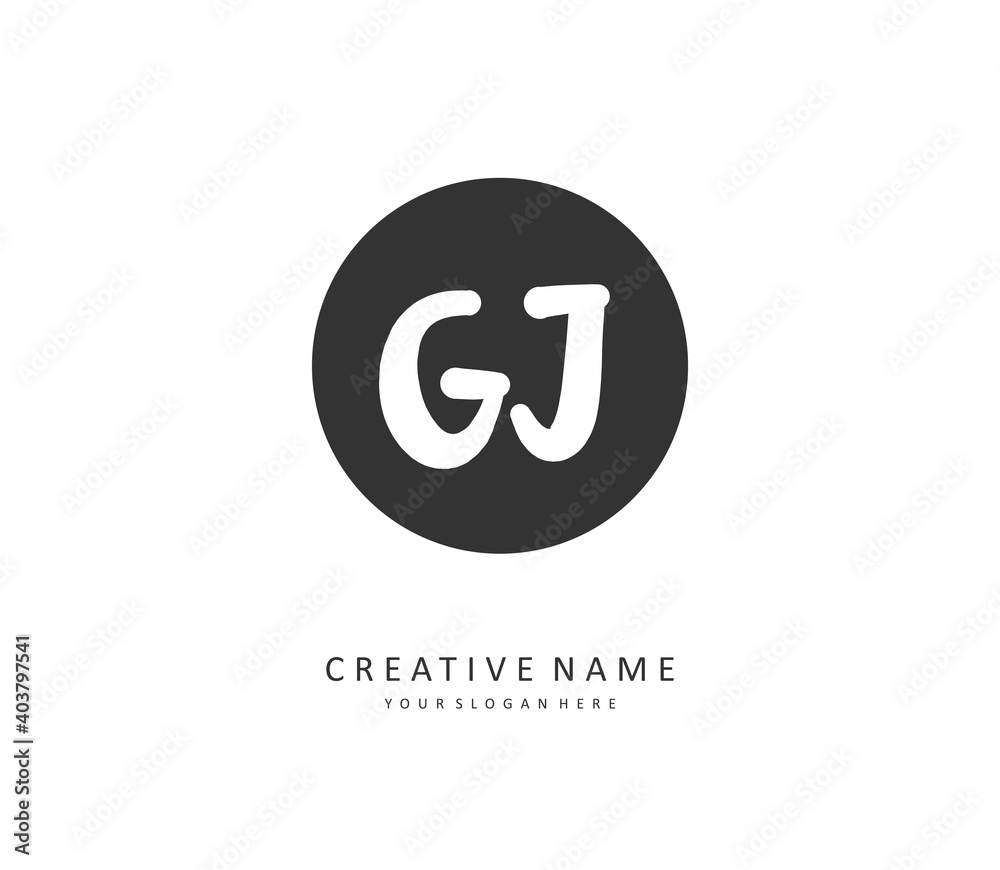 GJ Initial letter handwriting and signature logo. A concept handwriting initial logo with template element. GJ Initial letter handwriting and signature logo. A concept handwriting initial logo with template element.