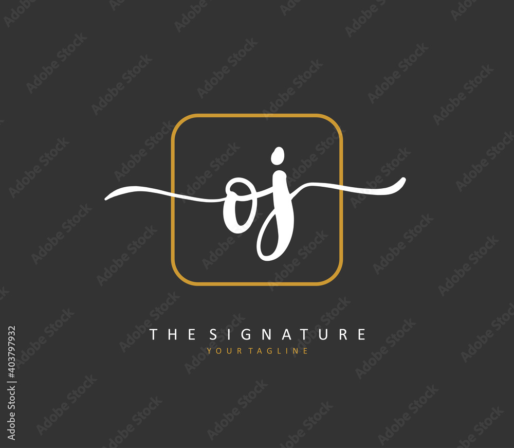 OJ Initial letter handwriting and signature logo. A concept handwriting initial logo with template element. OJ Initial letter handwriting and signature logo. A concept handwriting initial logo with template element.