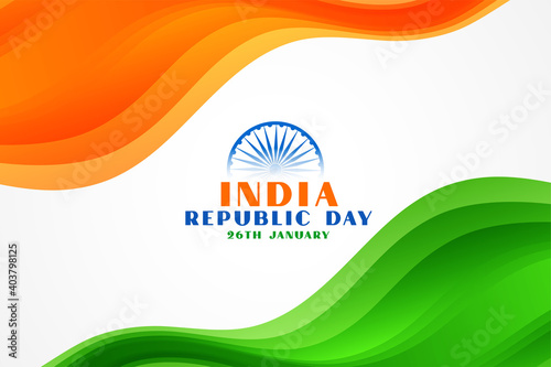 stylish wavy indian flag for republic day event