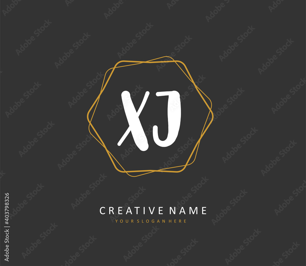 XJ Initial letter handwriting and signature logo. A concept handwriting initial logo with template element. XJ Initial letter handwriting and signature logo. A concept handwriting initial logo with template element.