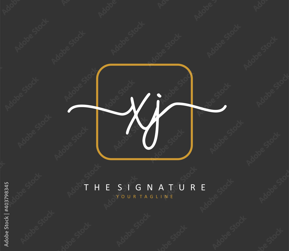 XJ Initial letter handwriting and signature logo. A concept handwriting initial logo with template element. XJ Initial letter handwriting and signature logo. A concept handwriting initial logo with template element.