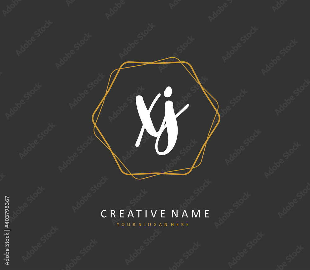 XJ Initial letter handwriting and signature logo. A concept handwriting initial logo with template element. XJ Initial letter handwriting and signature logo. A concept handwriting initial logo with template element.