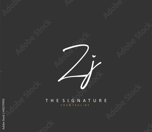 Z Initial letter handwriting and signature logo. A concept handwriting initial logo with template element.
