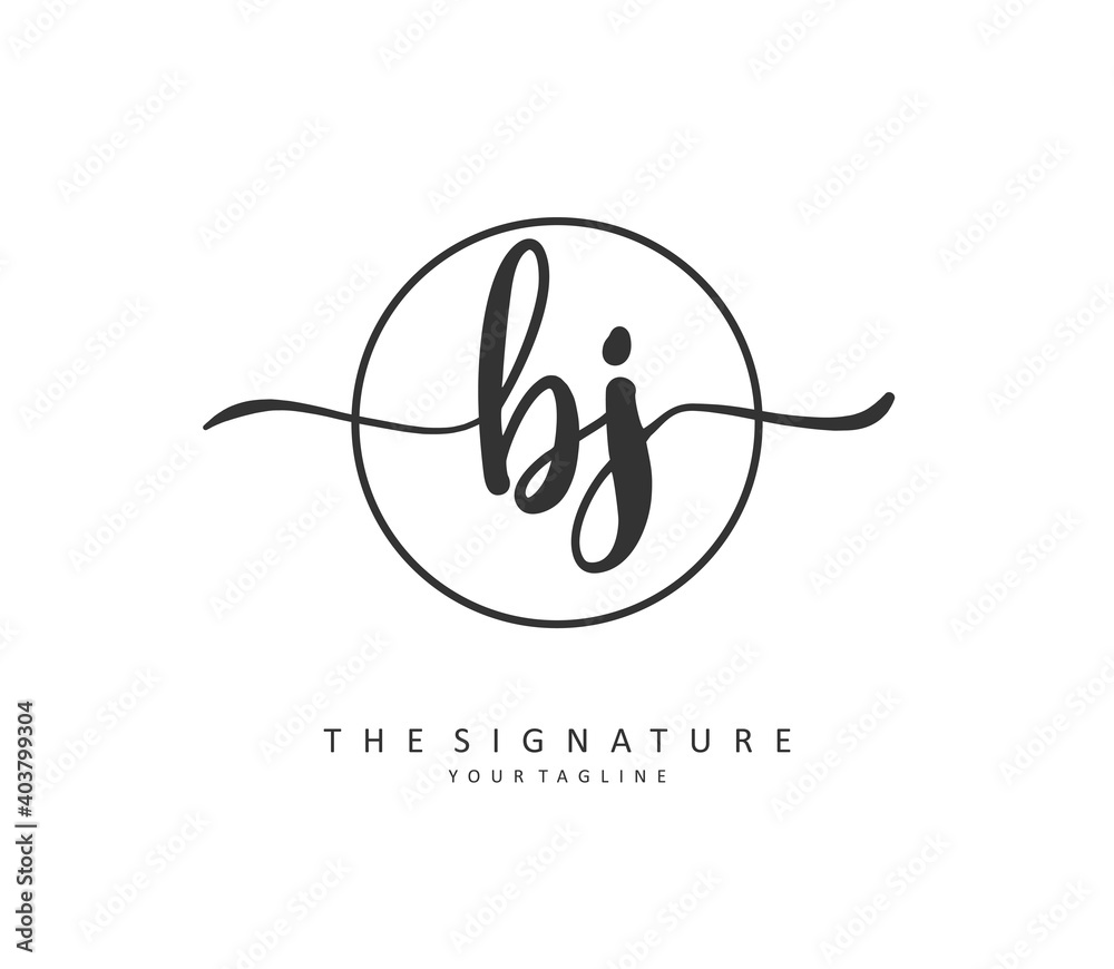 BJ Initial letter handwriting and signature logo. A concept handwriting initial logo with template element. BJ Initial letter handwriting and signature logo. A concept handwriting initial logo with template element.