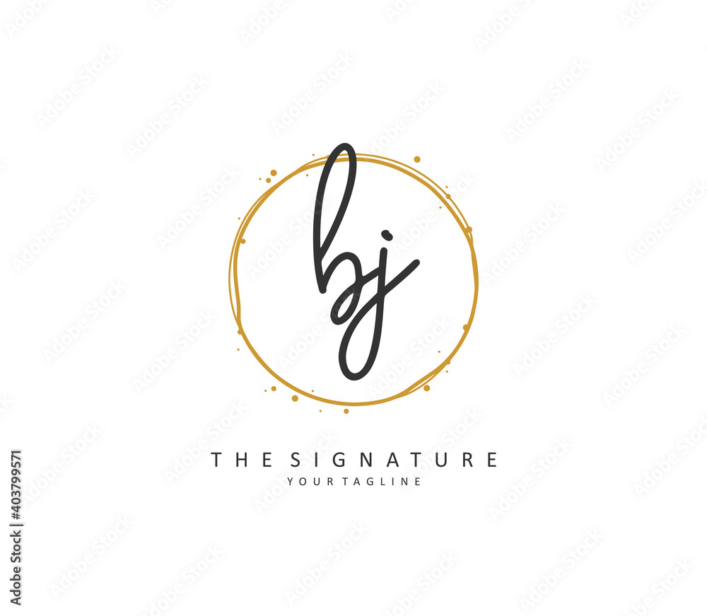 BJ Initial letter handwriting and signature logo. A concept handwriting initial logo with template element. BJ Initial letter handwriting and signature logo. A concept handwriting initial logo with template element.