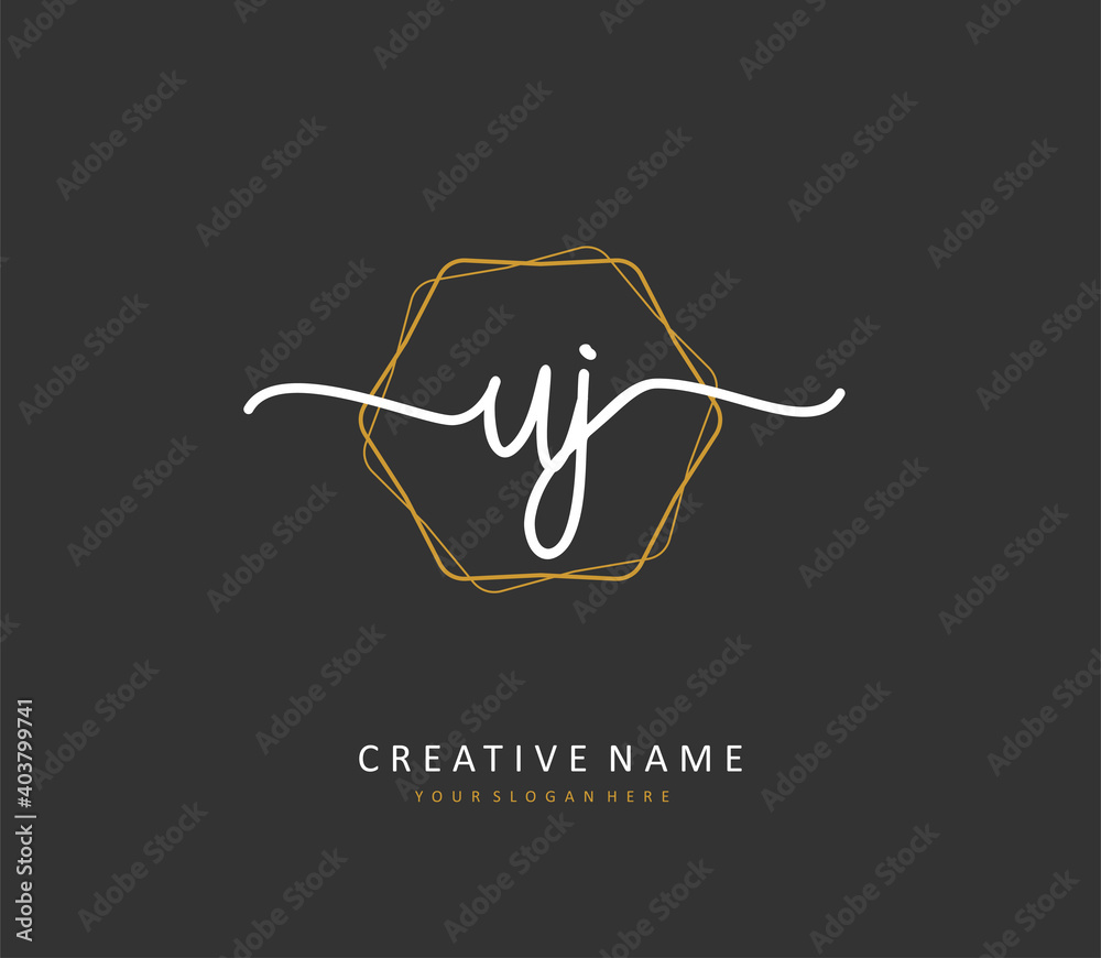 UJ Initial letter handwriting and signature logo. A concept handwriting initial logo with template element. UJ Initial letter handwriting and signature logo. A concept handwriting initial logo with template element.