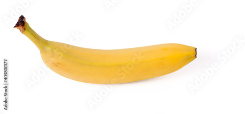 Fresh yellow banana on a white isolated background. Healthy food and vegetarianism.