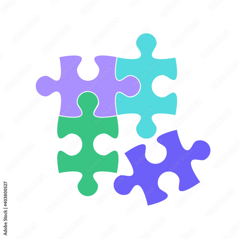 Puzzle pieces set. Collection of Jigsaw for marketing, icon and logo template. Modern flat puzzle, grid background. Puzzle pieces, vector illustration concept Puzzle pieces set. Collection of Jigsaw for marketing, icon and logo template. Modern flat puzzle, grid background. Puzzle pieces, vector illustration concept