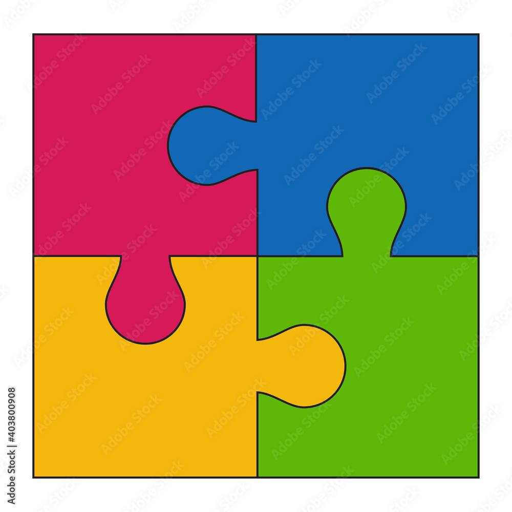Puzzle pieces set. Collection of Jigsaw for marketing, icon and logo template. Modern flat puzzle, grid background. Puzzle pieces, vector illustration concept Puzzle pieces set. Collection of Jigsaw for marketing, icon and logo template. Modern flat puzzle, grid background. Puzzle pieces, vector illustration concept