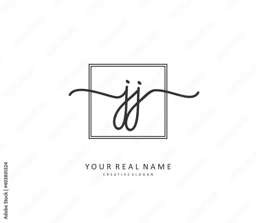 JJ Initial letter handwriting and signature logo. A concept handwriting initial logo with template element. JJ Initial letter handwriting and signature logo. A concept handwriting initial logo with template element.