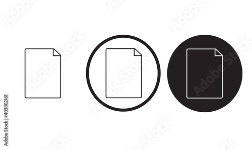 icon blank page Microsoft office black outline logo for web site design  and mobile dark mode apps 
Vector illustration on a white background