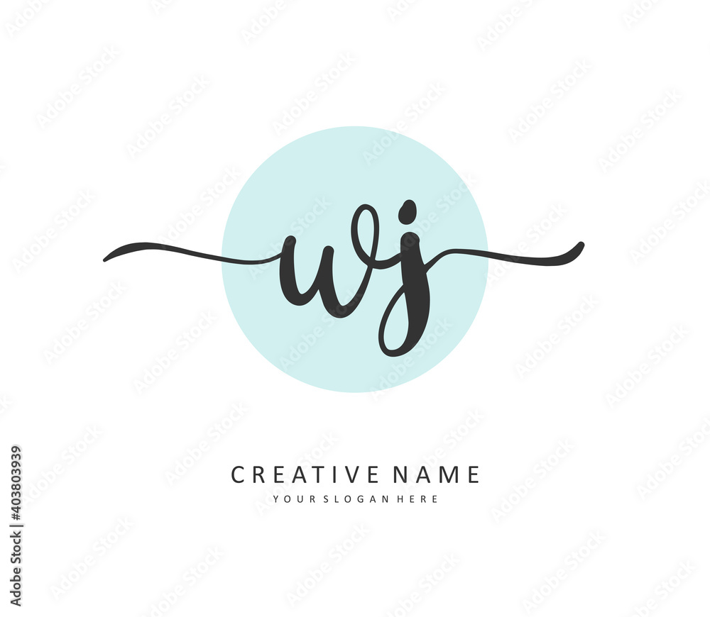 WJ Initial letter handwriting and signature logo. A concept handwriting initial logo with template element. WJ Initial letter handwriting and signature logo. A concept handwriting initial logo with template element.