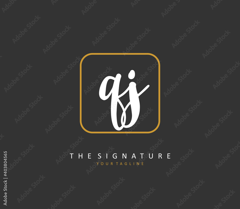 QJ Initial letter handwriting and signature logo. A concept handwriting initial logo with template element. QJ Initial letter handwriting and signature logo. A concept handwriting initial logo with template element.