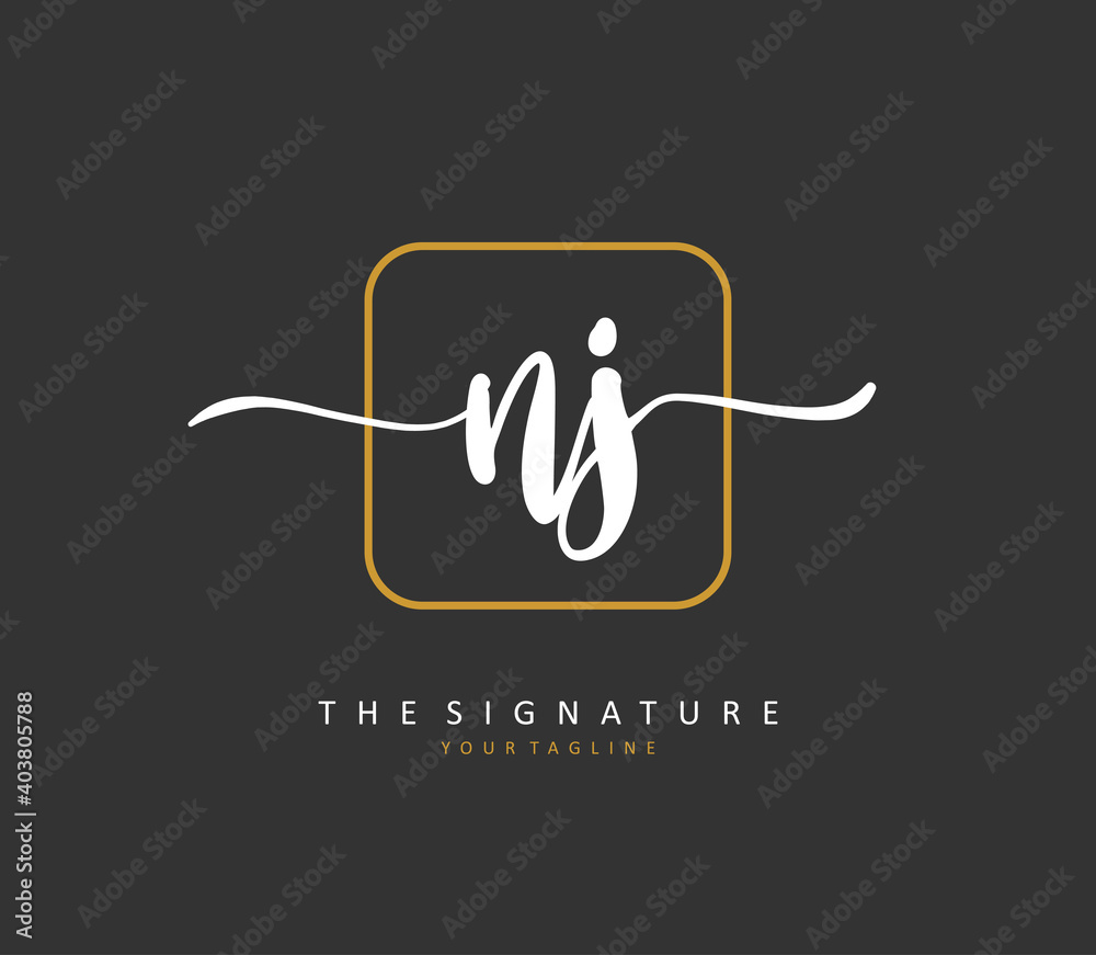 NJ Initial letter handwriting and signature logo. A concept handwriting initial logo with template element. NJ Initial letter handwriting and signature logo. A concept handwriting initial logo with template element.