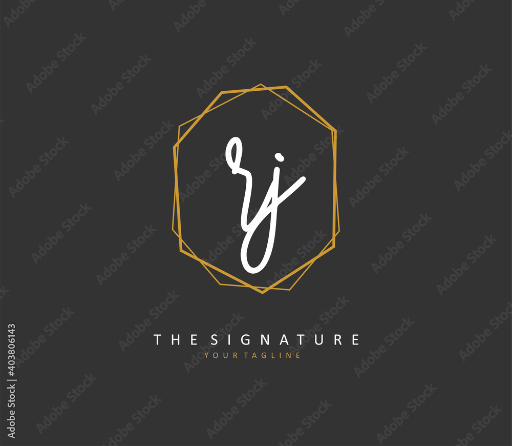 RJ Initial letter handwriting and signature logo. A concept handwriting initial logo with template element. RJ Initial letter handwriting and signature logo. A concept handwriting initial logo with template element.