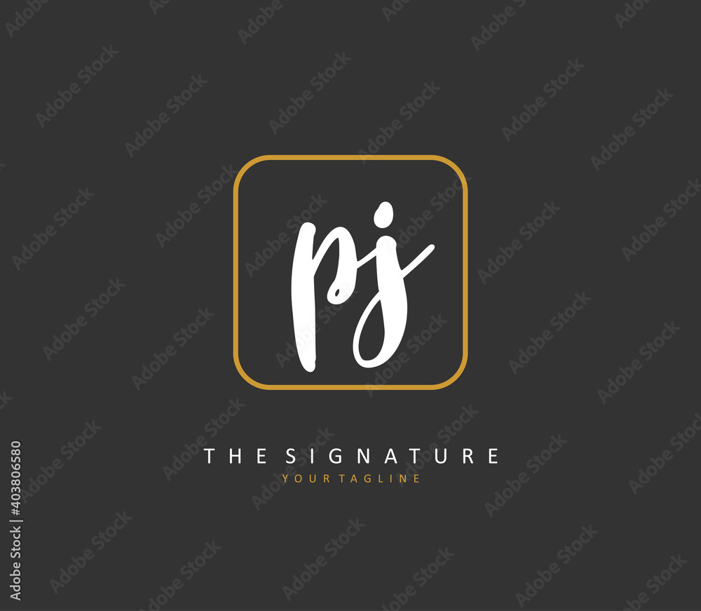 PJ Initial letter handwriting and signature logo. A concept handwriting initial logo with template element. PJ Initial letter handwriting and signature logo. A concept handwriting initial logo with template element.