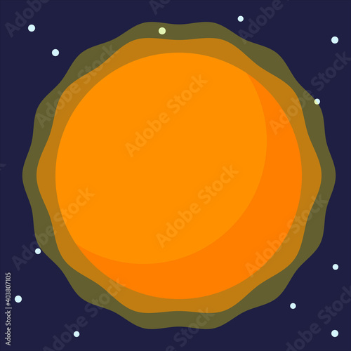 Flat vector icon of Sun
