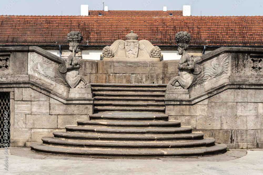 Obraz premium Fountain in the Art Nouveau spa facility Sprudelhof, Bad Nauheim