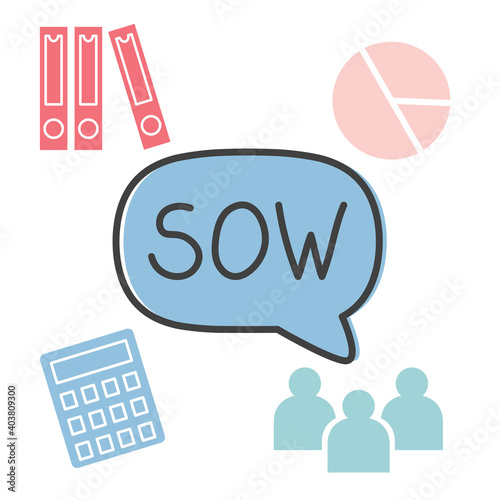 SOW (Statement of Work) concept- vector illustration