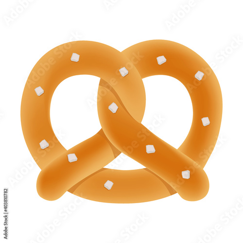 Pretzel Emoji Vector Design. Germany Snack Art Illustration. Baked Sweets Traditional Product. 