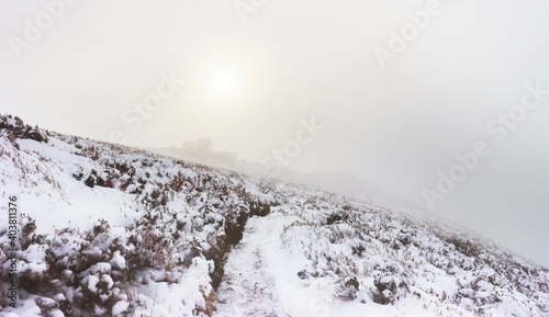 Peak District National Park landscape , Derbyshire , UK	