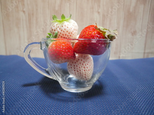 strawberry in a glass