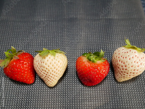 strawberries on a wooden background