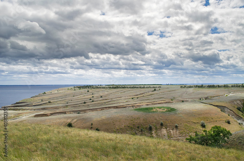 Steppe on the banks of the Volga photo