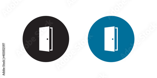 Open Door Icon Vector in Flat Style Isolated on White Background
