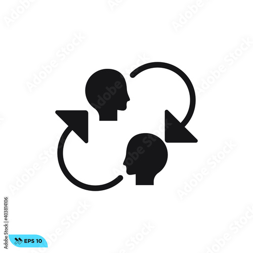 Icon vector graphic of change of head