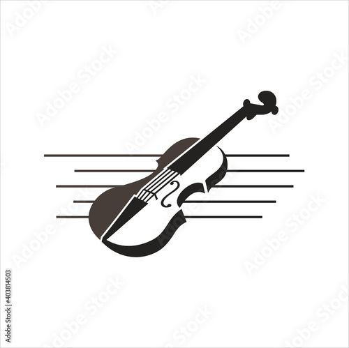 illustration of violin, vector art.