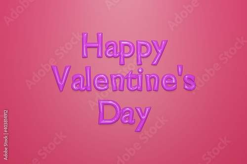 Air balloon of Happy Valentine s Day text background 3D rendering