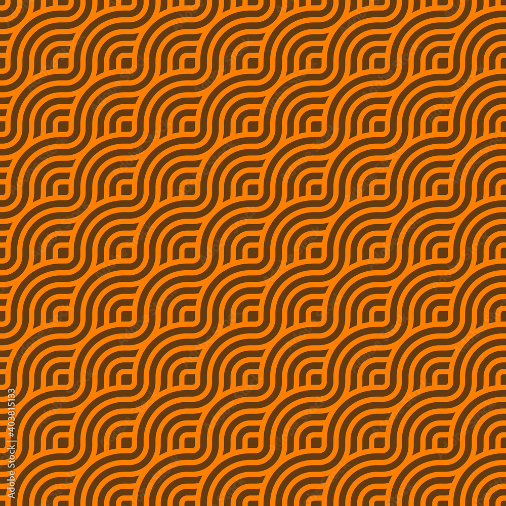 Yellow wave pattern vector isolates on a brown background. Yellow wave pattern vector isolates on a brown background.