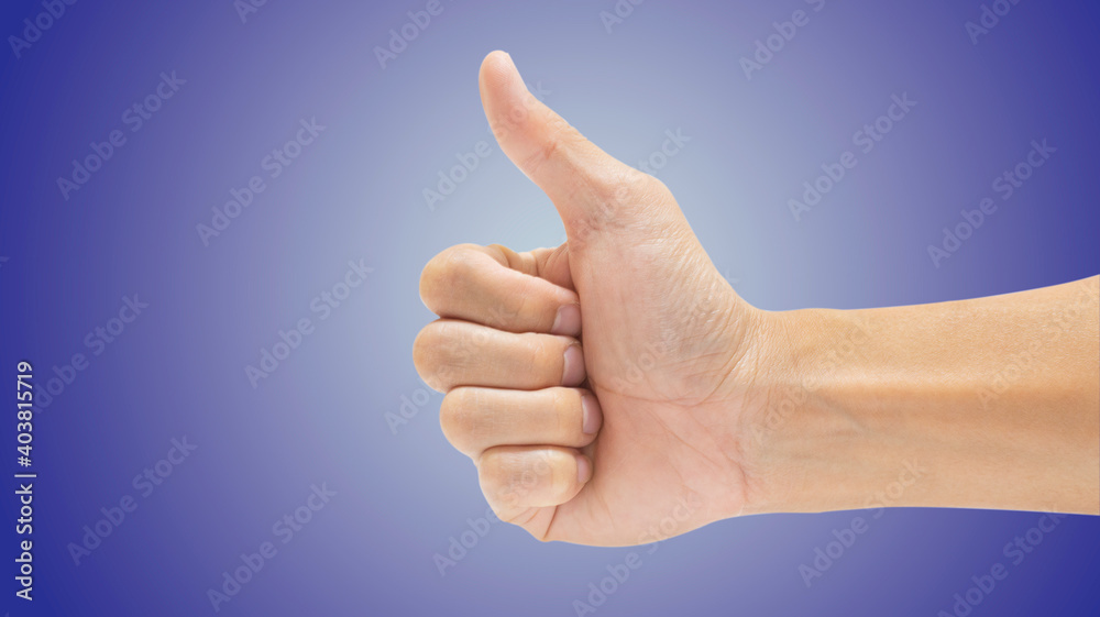 Excellent symbolic male hand. isolate. In the concept of success, good, great, approve, like.