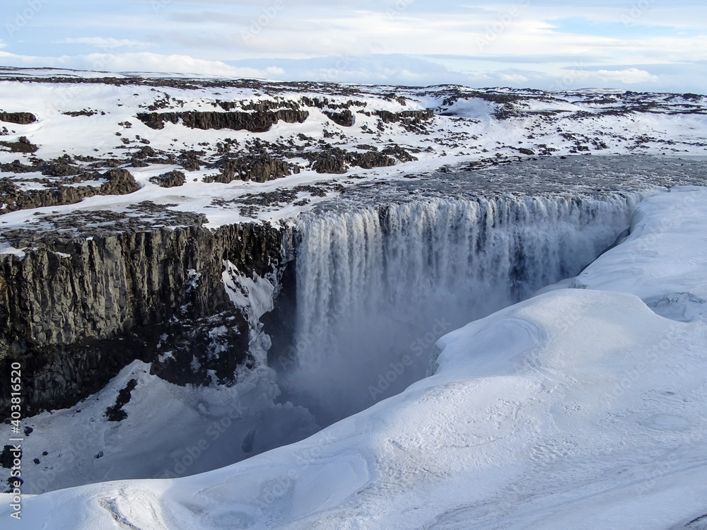 Godafoss waterfall in Iceland. Godafoss waterfall in Iceland.