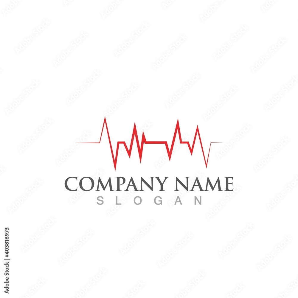 Heart beat logo and symbol vector image Stock Vector | Adobe Stock