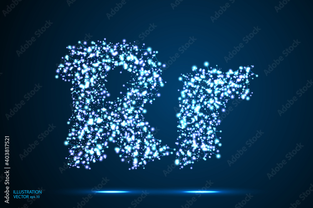 English letters abstract font consists 3d of triangles, lines, dots and connections. On a dark blue background cosmic universe stars, meteorites, galaxies. Vector illustration EPS 10. English letters abstract font consists 3d of triangles, lines, dots and connections. On a dark blue background cosmic universe stars, meteorites, galaxies. Vector illustration EPS 10.