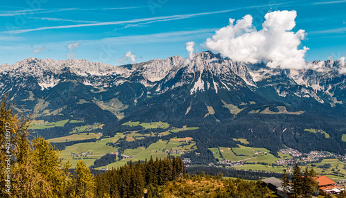 Beautiful alpine summer view at the famous Hartkaiser summit, Ellmau, Wilder Kaiser, Tyrol, Austria